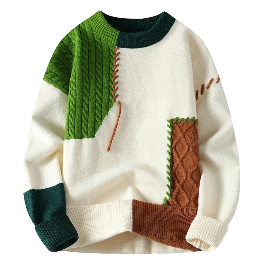 Liam | Cozy Patchwork Sweater