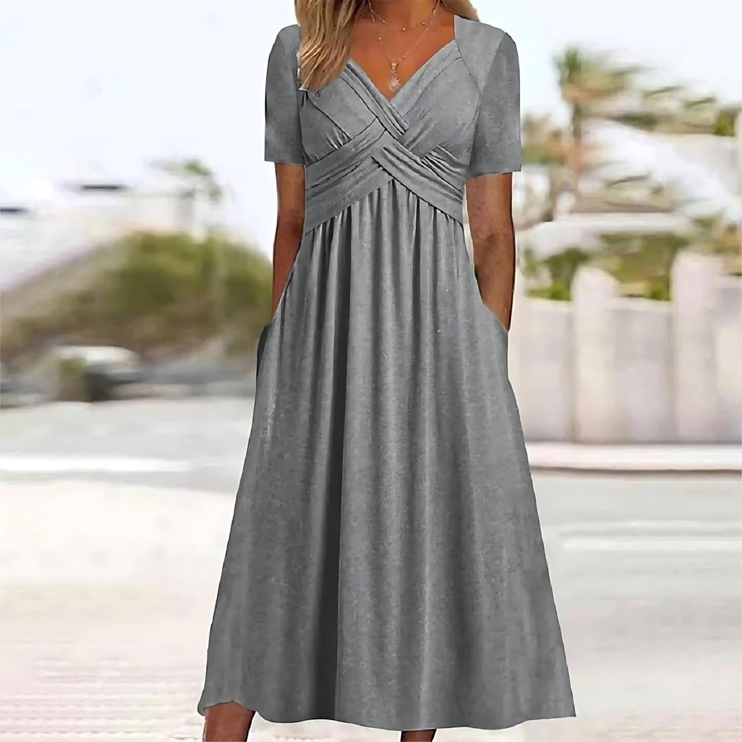 Isabella™ | Sophisticated Midi Dress with Tummy Control