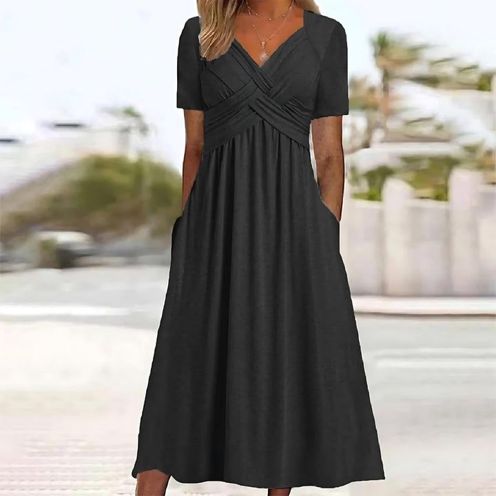 Isabella™ | Sophisticated Midi Dress with Tummy Control