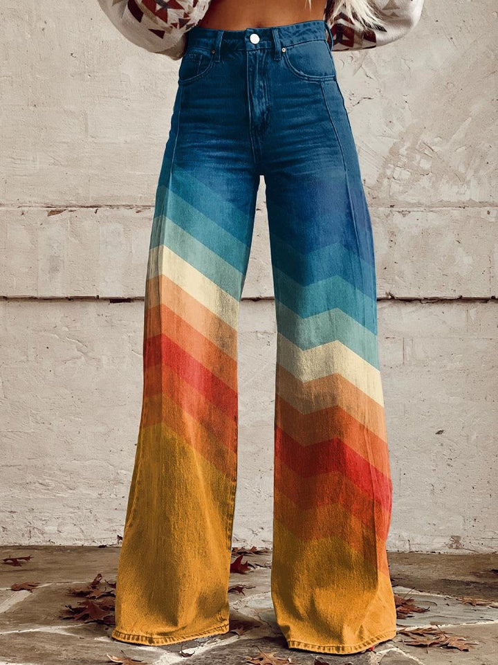 DESIREE | RETRO CHEVRON BAGGY PANTS